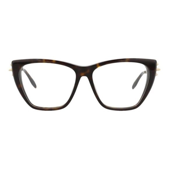 Alexander McQueen Womens Cat Eye Havana Gold Transparent Fashion Designer - Picture 1 of 4